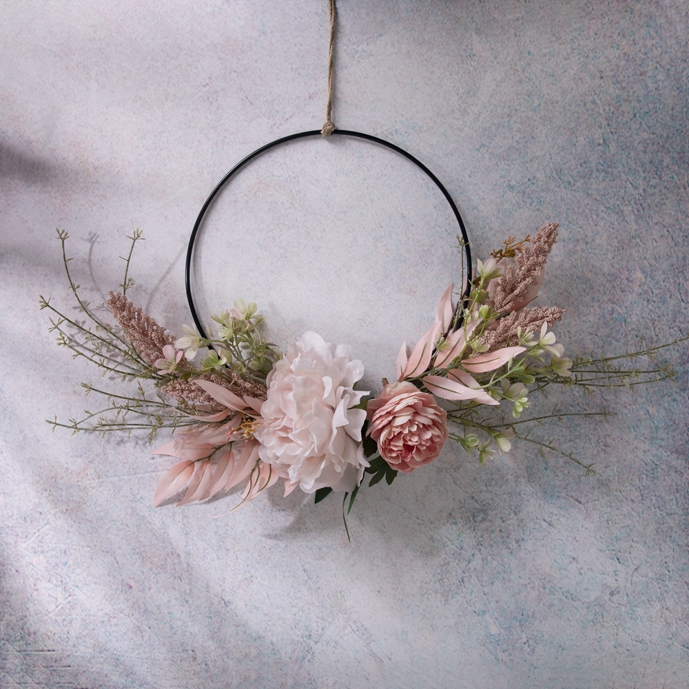 CF01121 Artificial Peony Wreath Wall Hanging Decorative Flowers and Plants Party Decoration