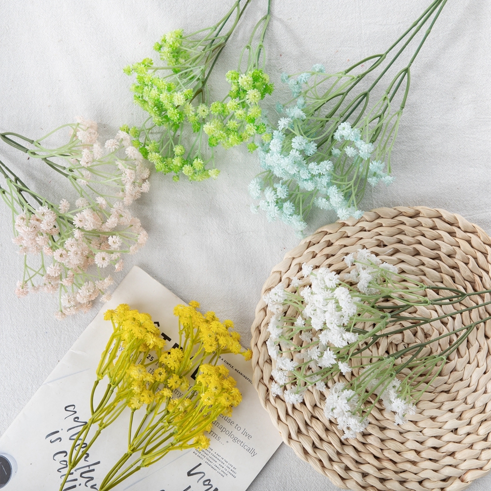 MW53460 Gypsophila Artificial Flowers Real Touch Babys Breath Flower White Wedding Decoration