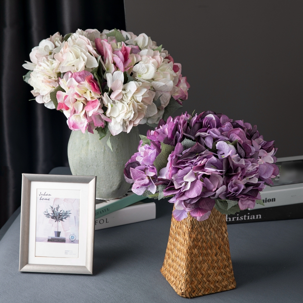 DY1-554A Artificial Flower Silk Hydrangea Stem Flower Arrangement Wedding Decoration