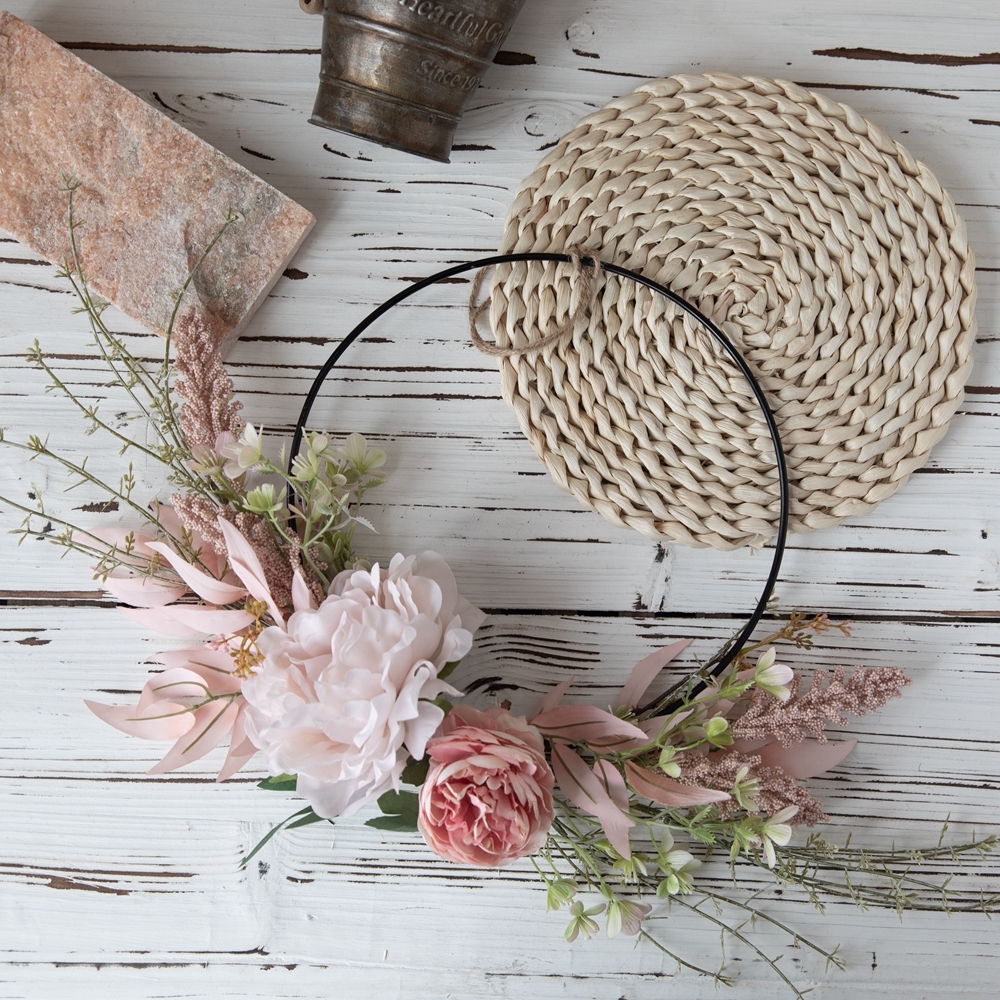 CF01121 Artificial Peony Wreath Wall Hanging Decorative Flowers and Plants Party Decoration