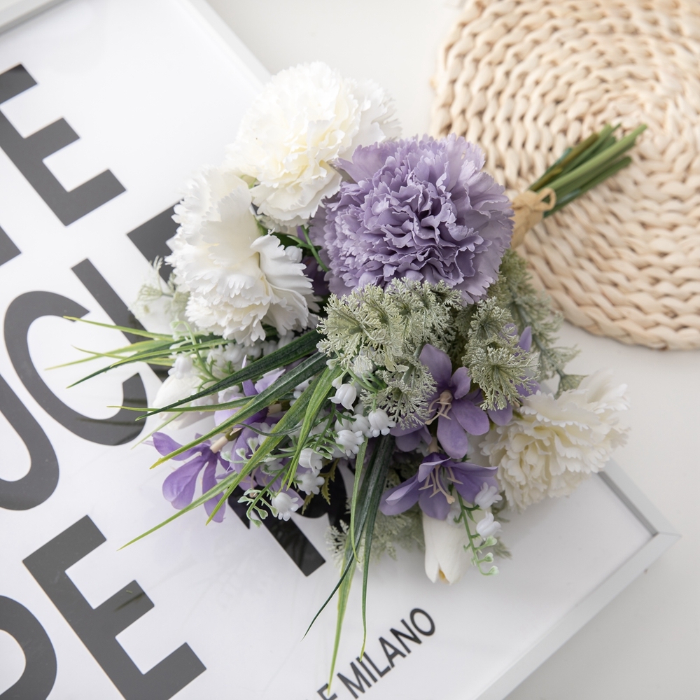 CF01158 Artificial Carnation Common Freesia Tulip Bouquet New Design Garden Wedding Decoration