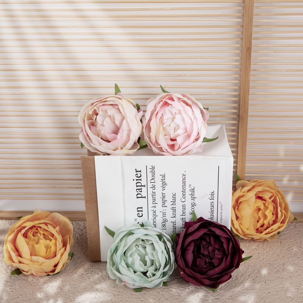 DY1-3339 Popular nature flower peony Artificial Silk Artificial flower head For Decorative Flower