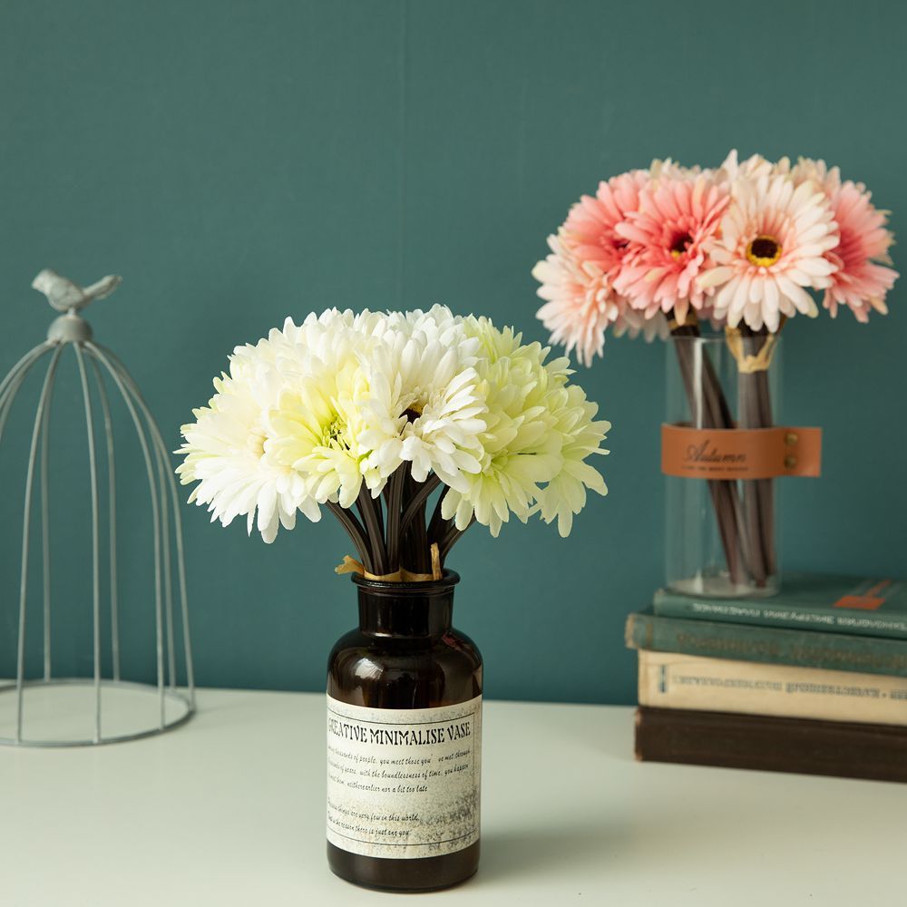 GF16183A Hot Sale Artificial Flower Bouquet Fabric Gerbera Bundle For Flower Wall Backdrop