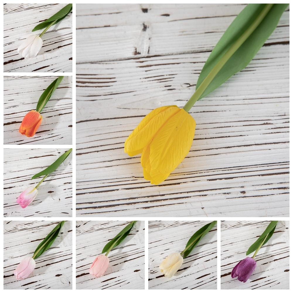 MW59901 Wholesale Plastic Real Touch Premium Tulip Flowers Artificial Decoration Manufacturers Silica Gel Tulip