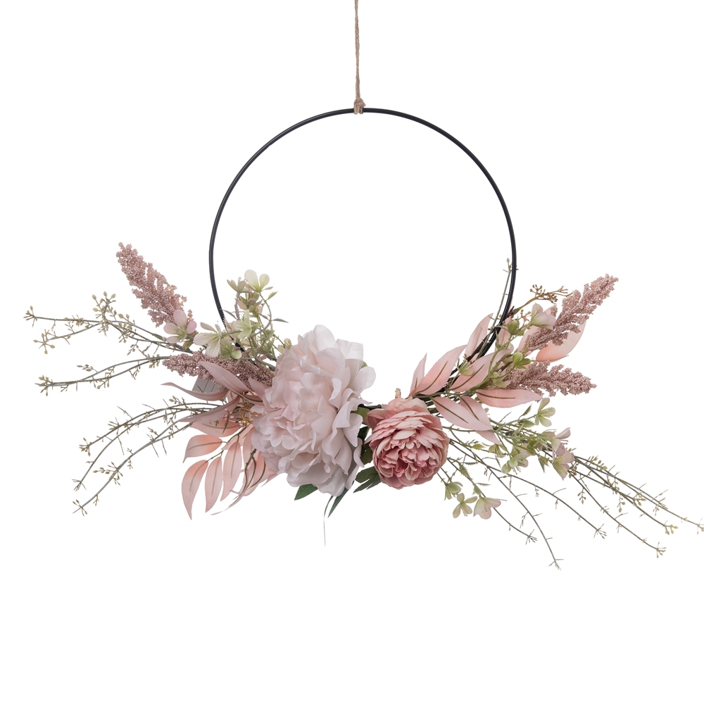 CF01121 Artificial Peony Wreath Wall Hanging Decorative Flowers and Plants Party Decoration