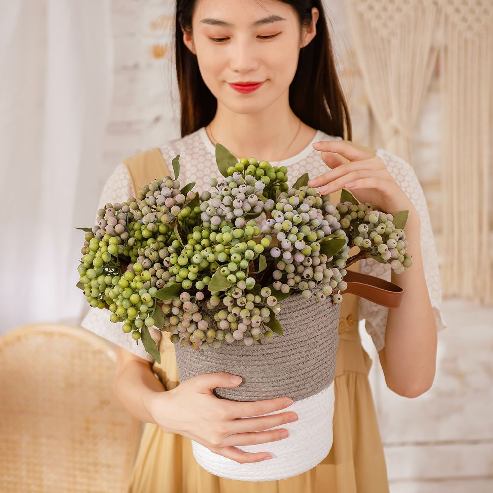 GF13645-1 Realistic Foam artificial stem berry Picks Berries decoration For Christmas Decoration