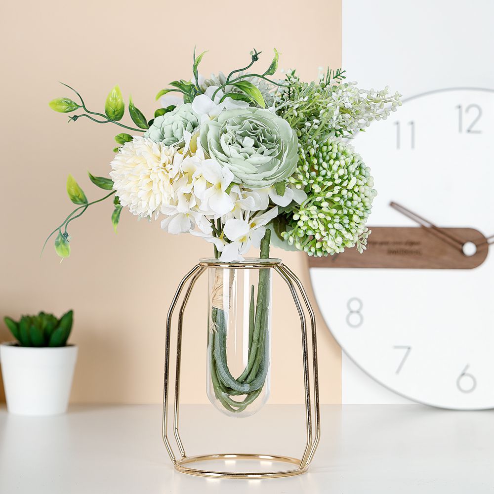 MW66781 New Design silk latex christmas ribbon Artificial Silk artificial peony bouquet flower for Garden Wedding Decoration