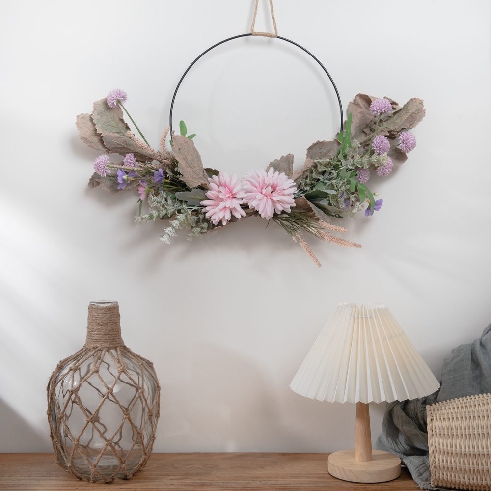 CF01015 Wholesale Artificial Flower wreath Gerbera Dandelion Chrysanthemum For Party Decoration