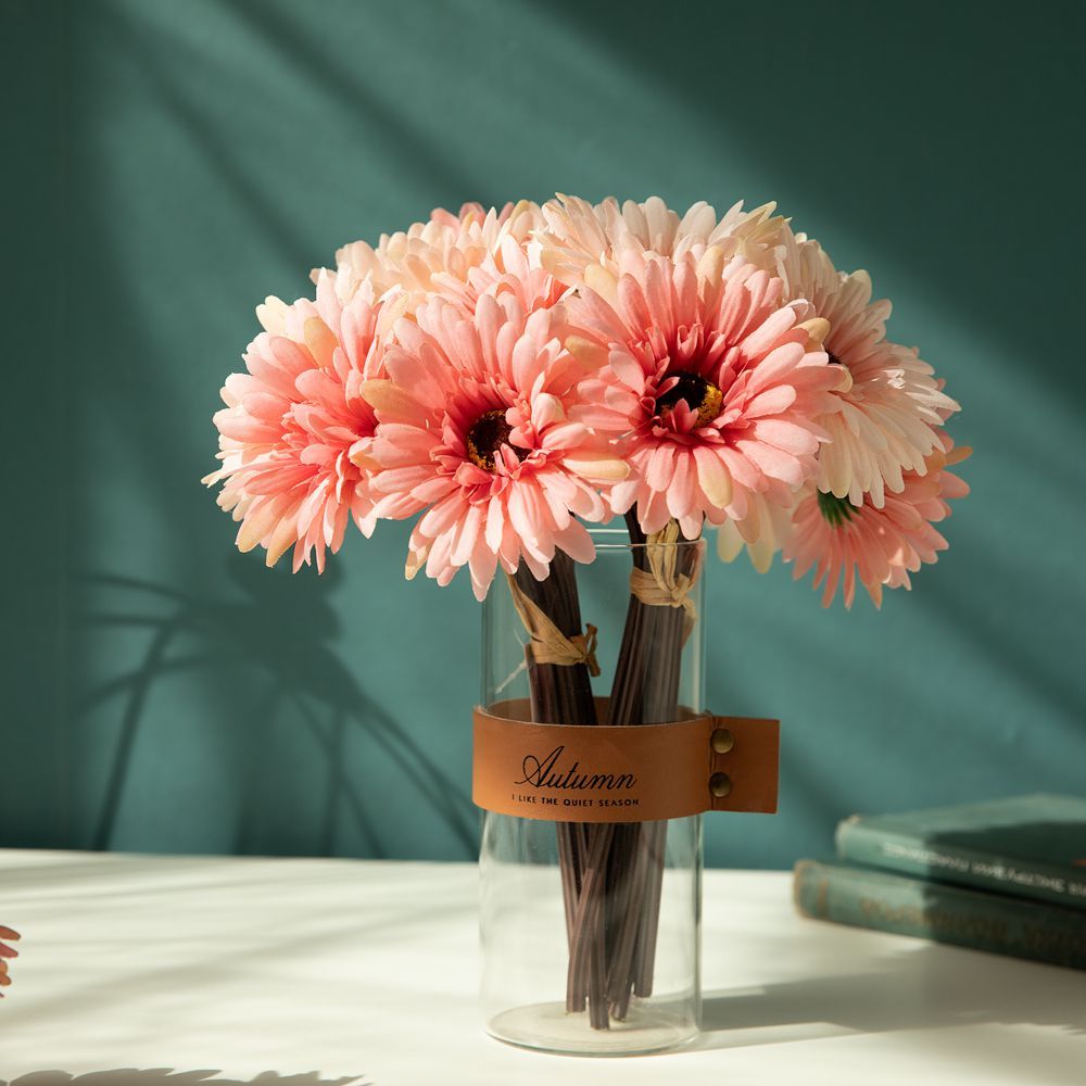 GF16183A Hot Sale Artificial Flower Bouquet Fabric Gerbera Bundle For Flower Wall Backdrop