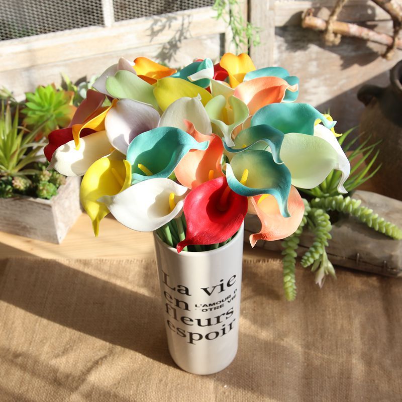 MW08083 Hot Selling Artificial Flower hanging PU Calla Lily For Wedding Centerpieces