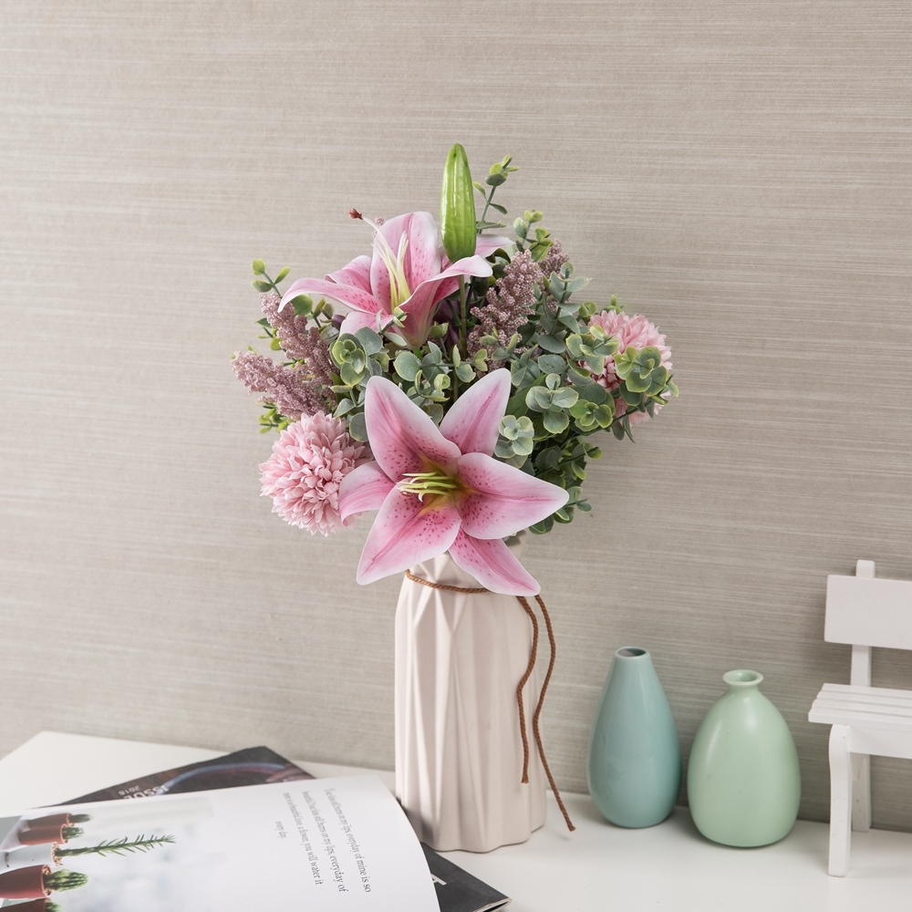 CF01046 Artificial Flower Bouquet Hydrangea Lily Dandelion Bouquet New Design Valentine's Day gift