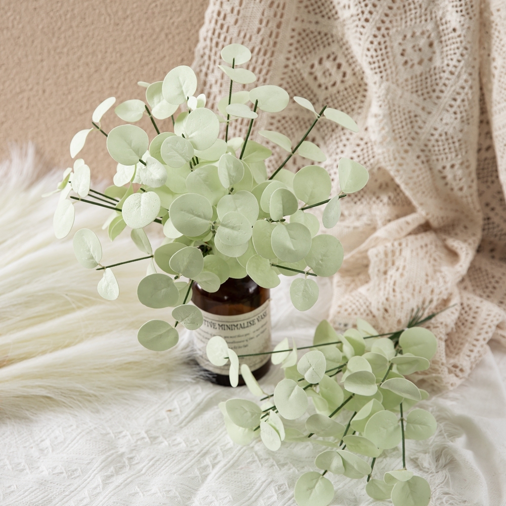 MW09919 Springtime New Style PE Artificial Flower Eucalyptus Leaf Bunch for Home Decoration Wedding Decoration