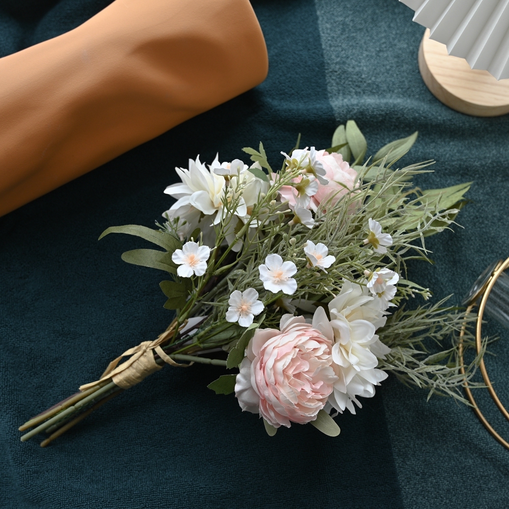 CF01066 Artificial Dahlia Roses Bouquet New Design Garden Wedding Decoration Bridal Bouquet