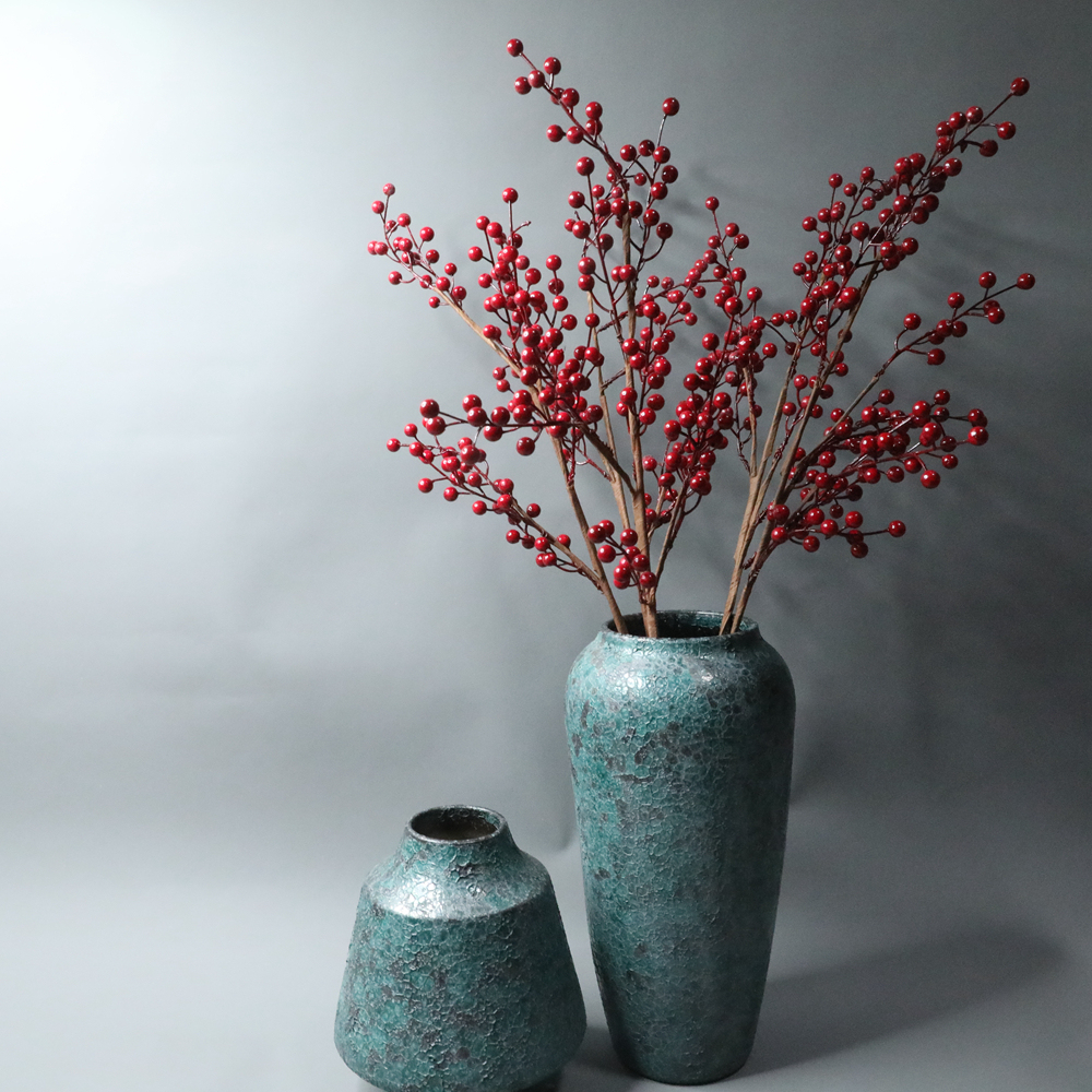MW61202 Realistic Long Stem Foam Red Berry Spray Artificial Christmas 72 centimeter For Mother's Day gift