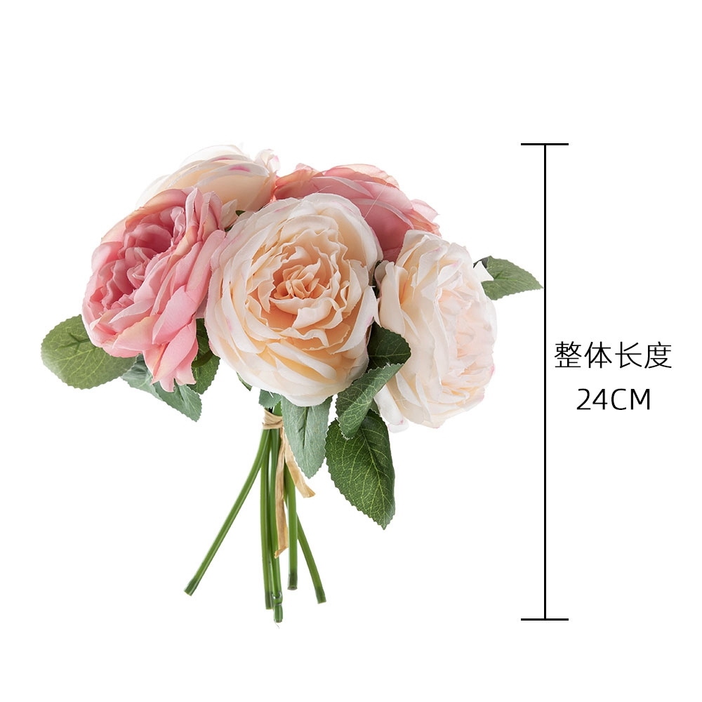 GF13941-5 Factory Direct Sale Artificial Flower Bouquet Five Head Artificial Silk Rose For Flower Wall Backdrop