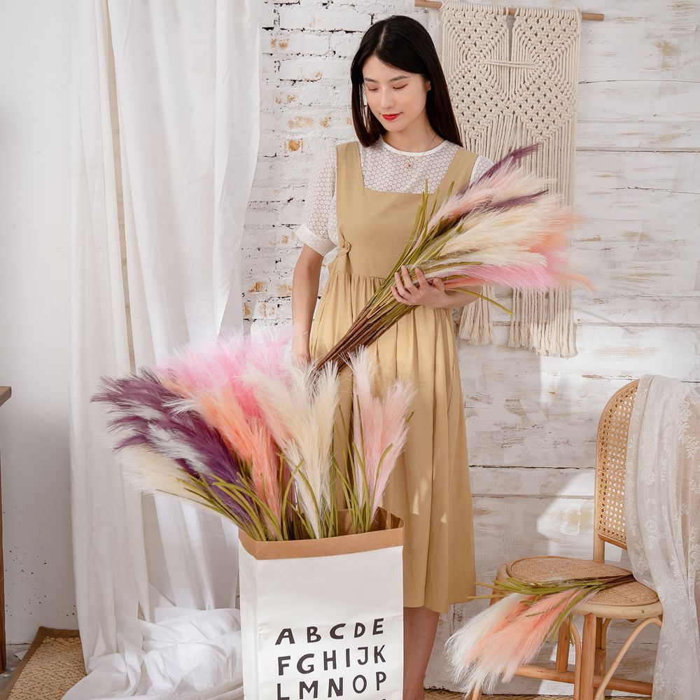 MW09916 Realistic Multifunctional Artificial Silk pampas spray artificial stamen For Party Decoration