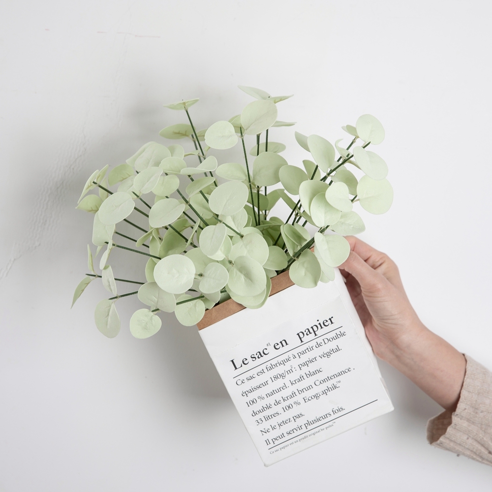MW09919 Springtime New Style PE Artificial Flower Eucalyptus Leaf Bunch for Home Decoration Wedding Decoration