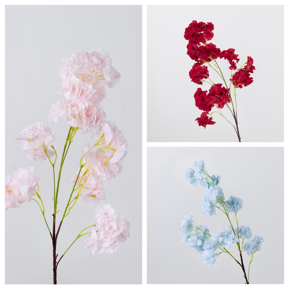 MW06740 Popular Artificial Flower White Fabric Cherry Blossom For Party Decoration
