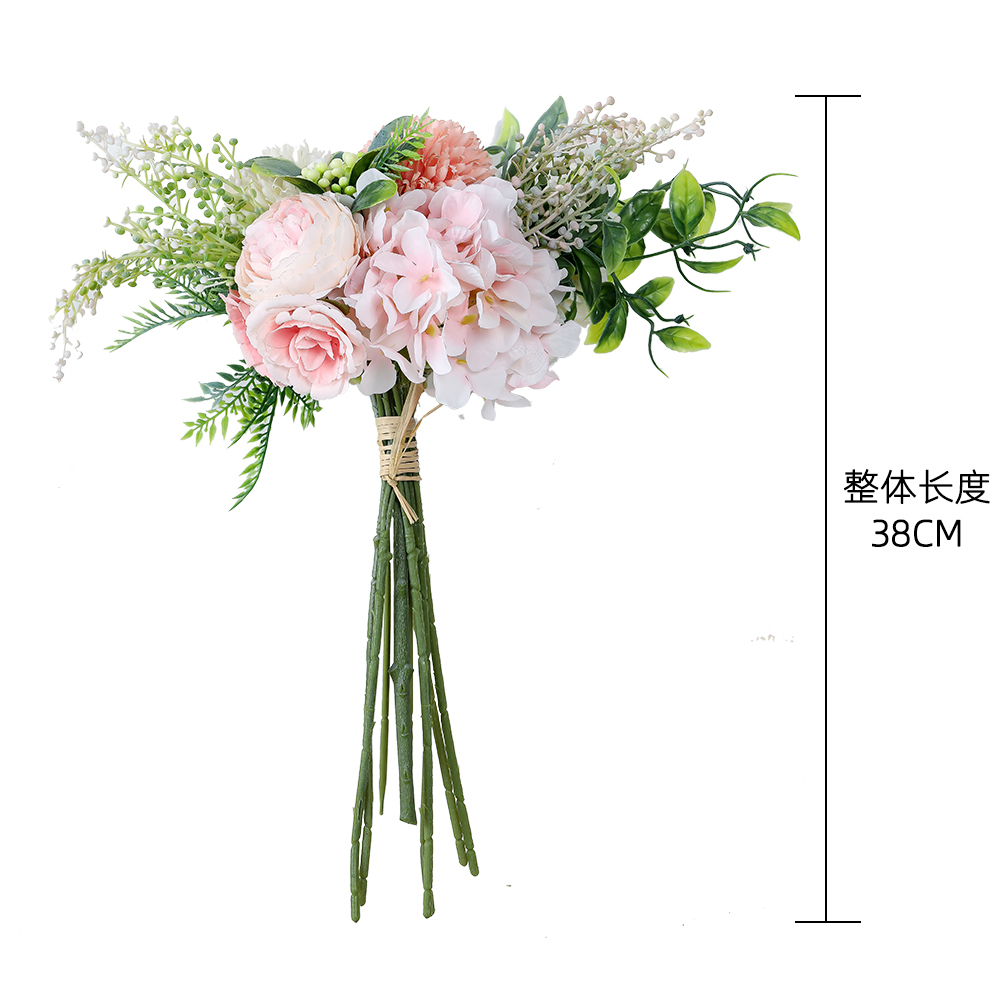 MW66781 New Design silk latex christmas ribbon Artificial Silk artificial peony bouquet flower for Garden Wedding Decoration
