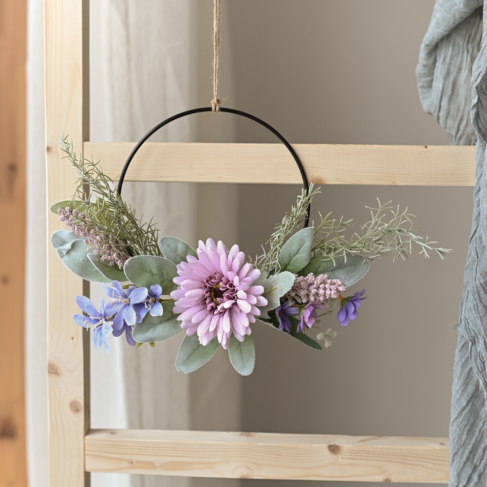 CF01096 Artificial Flower wreath Gerbera Wild Chrysanthemum Freesia Hot Selling Wedding Supplies