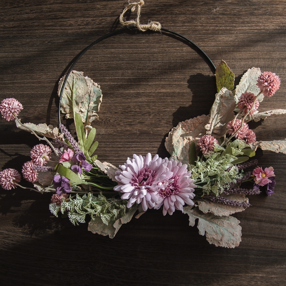 CF01015 Wholesale Artificial Flower wreath Gerbera Dandelion Chrysanthemum For Party Decoration