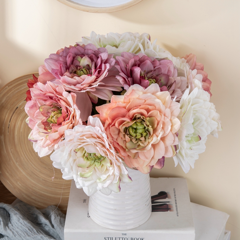 MW52663 Artificial Flower Dahlia Hot Selling Garden Wedding Decoration Decorative Flower