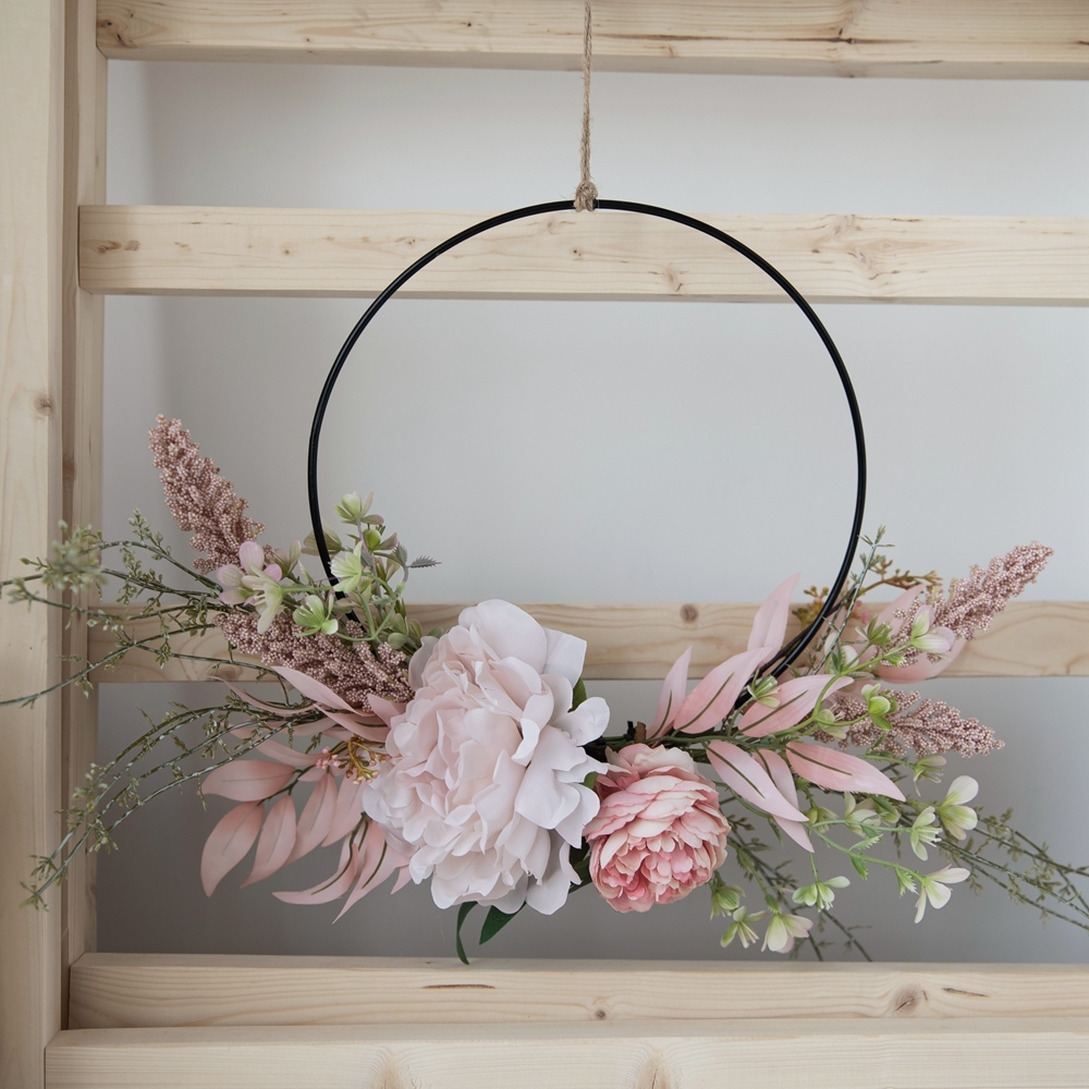 CF01121 Artificial Peony Wreath Wall Hanging Decorative Flowers and Plants Party Decoration