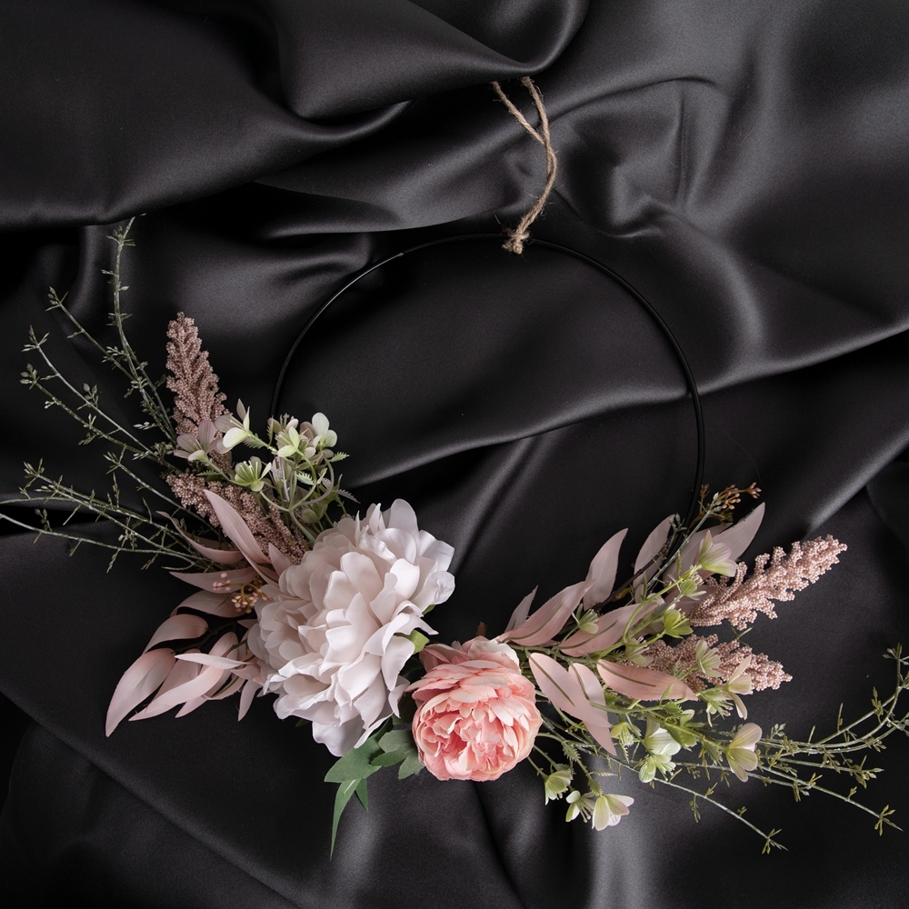 CF01121 Artificial Peony Wreath Wall Hanging Decorative Flowers and Plants Party Decoration