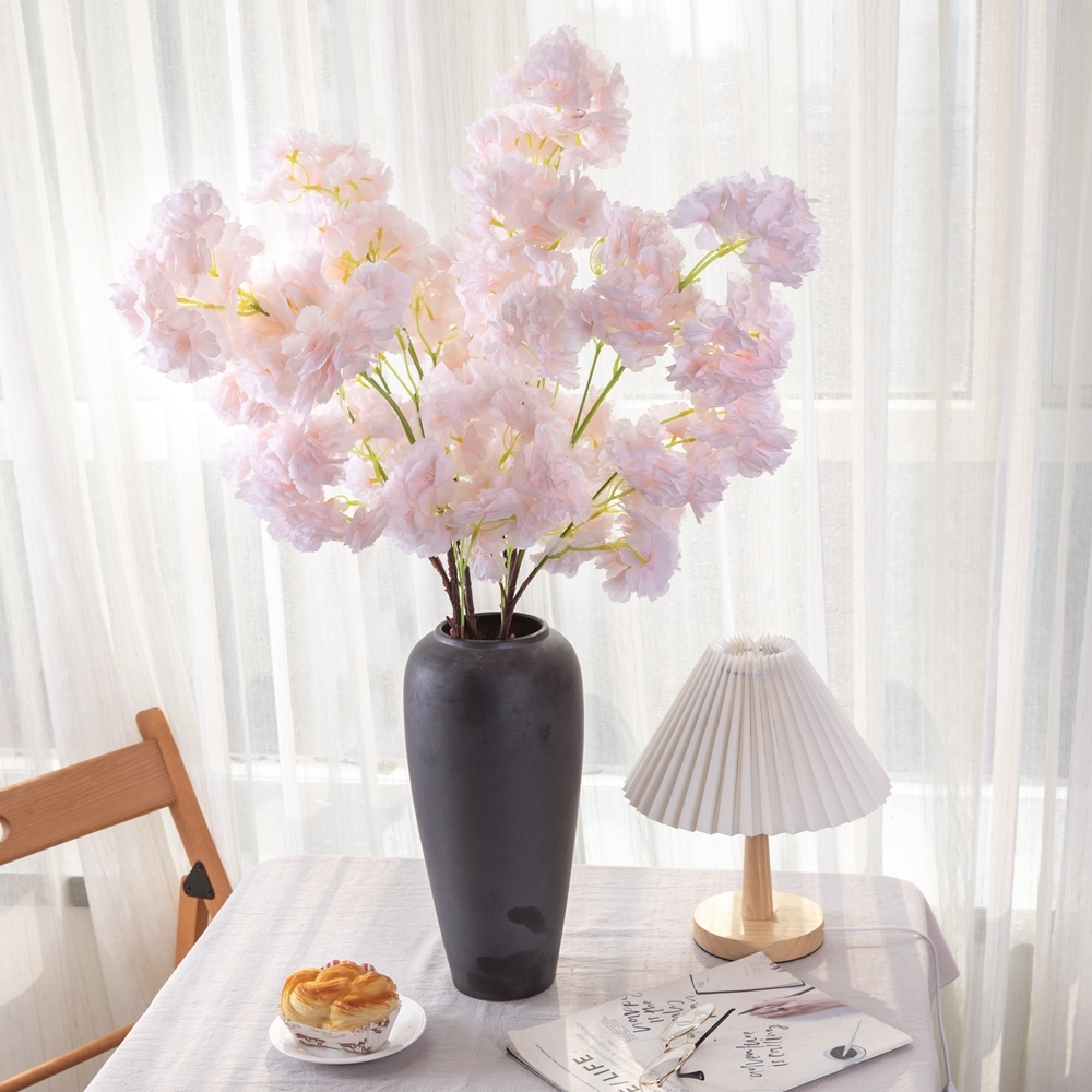 MW06740 Popular Artificial Flower White Fabric Cherry Blossom For Party Decoration