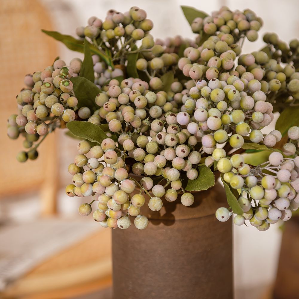 GF13645-1 Realistic Foam artificial stem berry Picks Berries decoration For Christmas Decoration