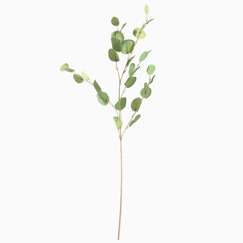 MW19988 Artificial Silk Silver Dollar Dried Eucalyptus Leaves Stem/Branch/Spray For Weeding Decoration
