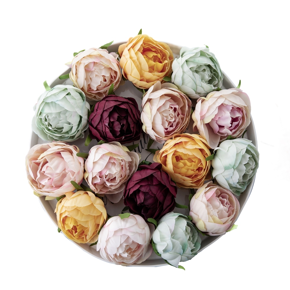 DY1-3339 Popular nature flower peony Artificial Silk Artificial flower head For Decorative Flower