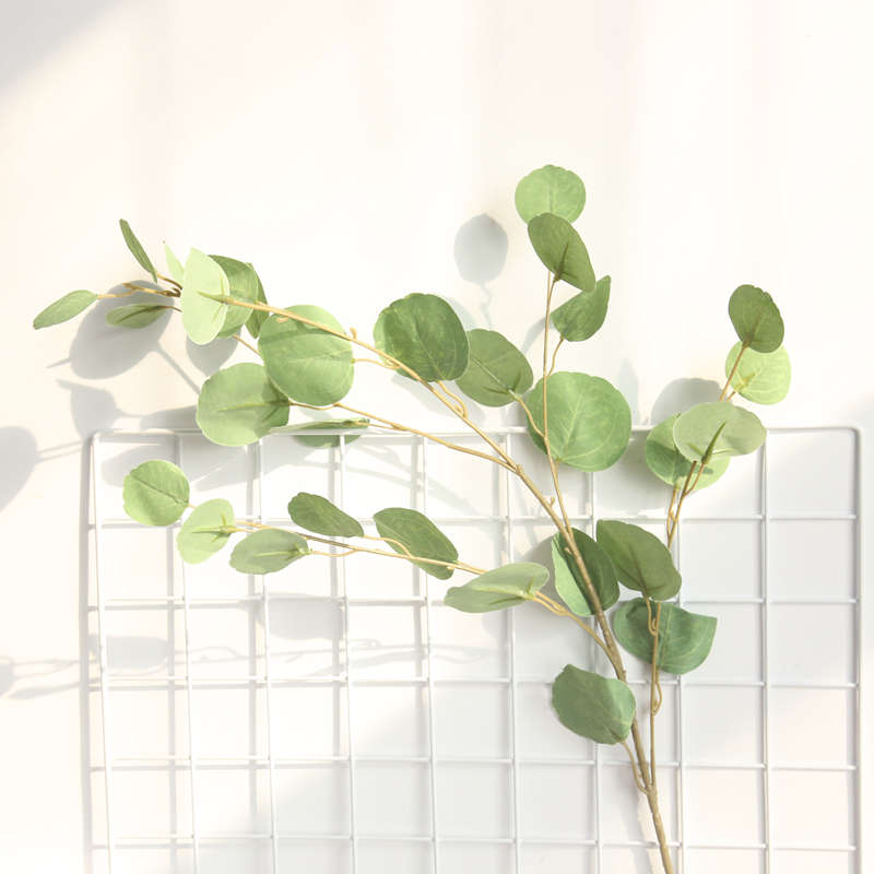 MW19988 Artificial Silk Silver Dollar Dried Eucalyptus Leaves Stem/Branch/Spray For Weeding Decoration