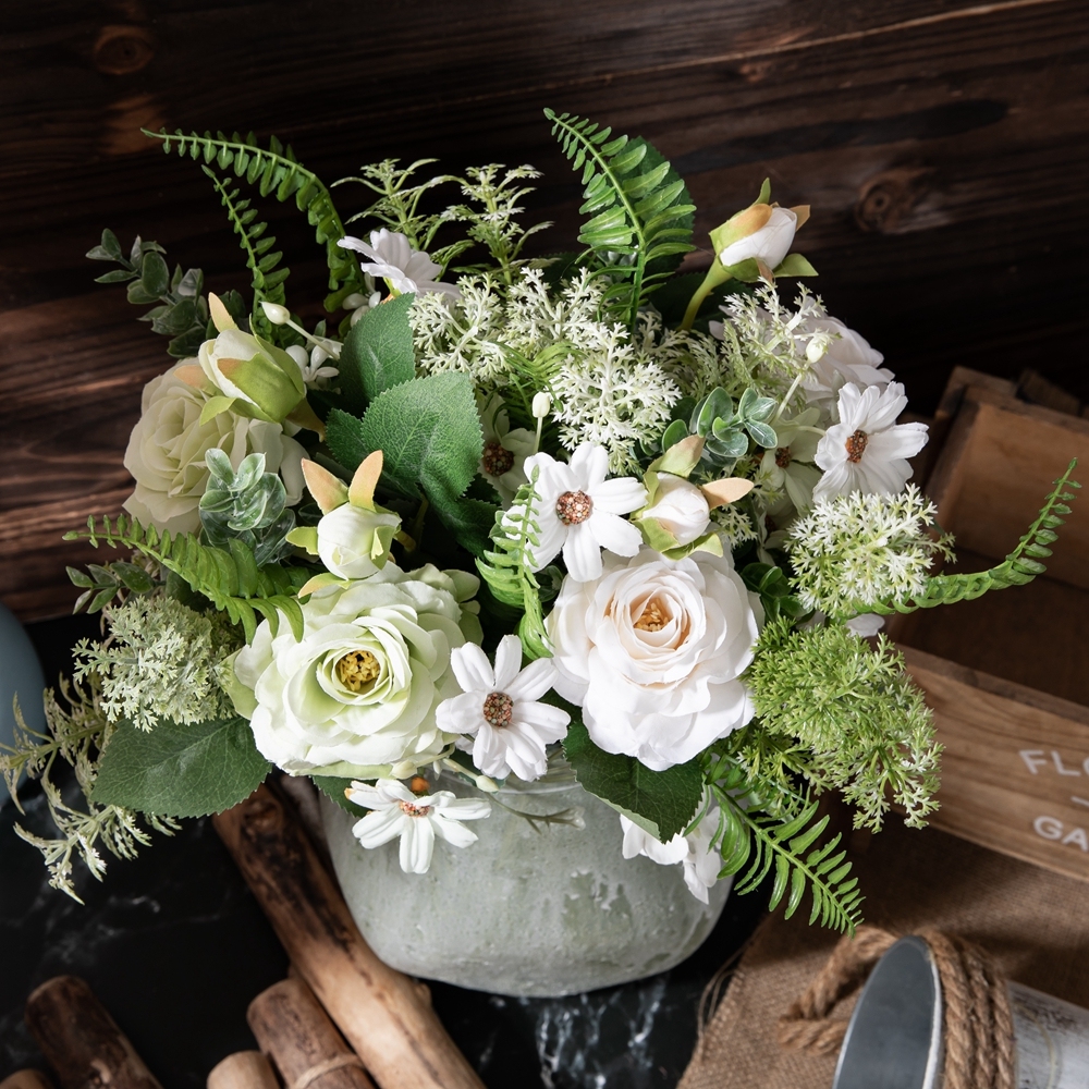 CF01180 Artificial Rose Hydrangea Wild Chrysanthemum Bouquet New Design Wedding Centerpieces