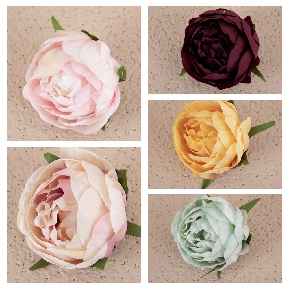 DY1-3339 Popular nature flower peony Artificial Silk Artificial flower head For Decorative Flower