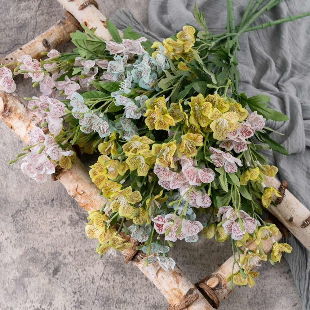 DY1-124A Wholesale Artificial Flower Artifical Silk Screen Printing Galsang Christmas Picks