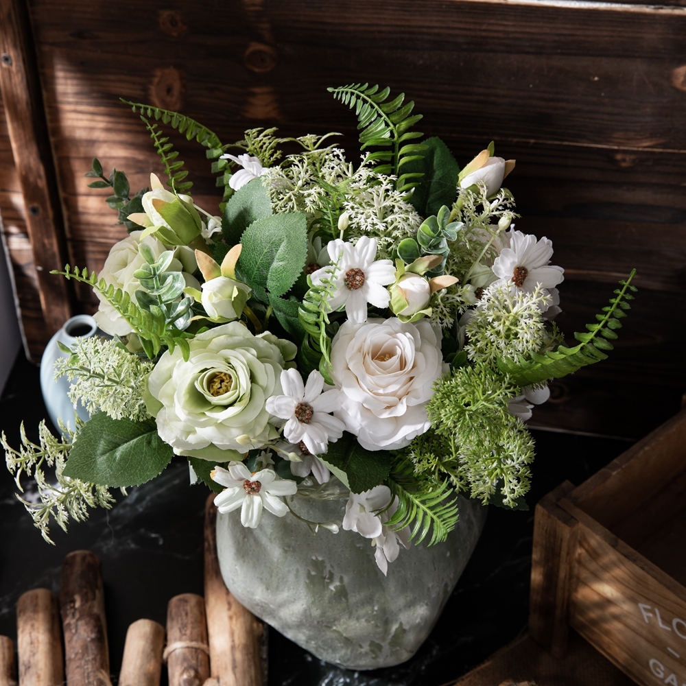 CF01180 Artificial Rose Hydrangea Wild Chrysanthemum Bouquet New Design Wedding Centerpieces