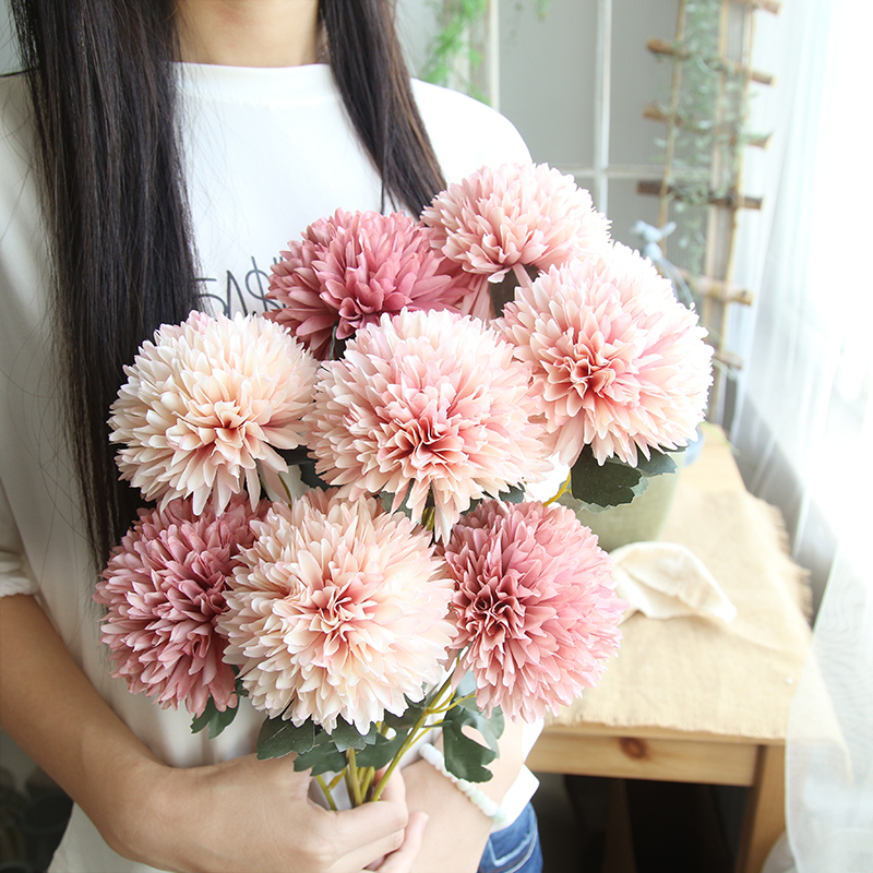 MW57890 Factory Direct Sale Artificial Silk Flower Long Stem Pandoraing Ball For Valentine's Day gift