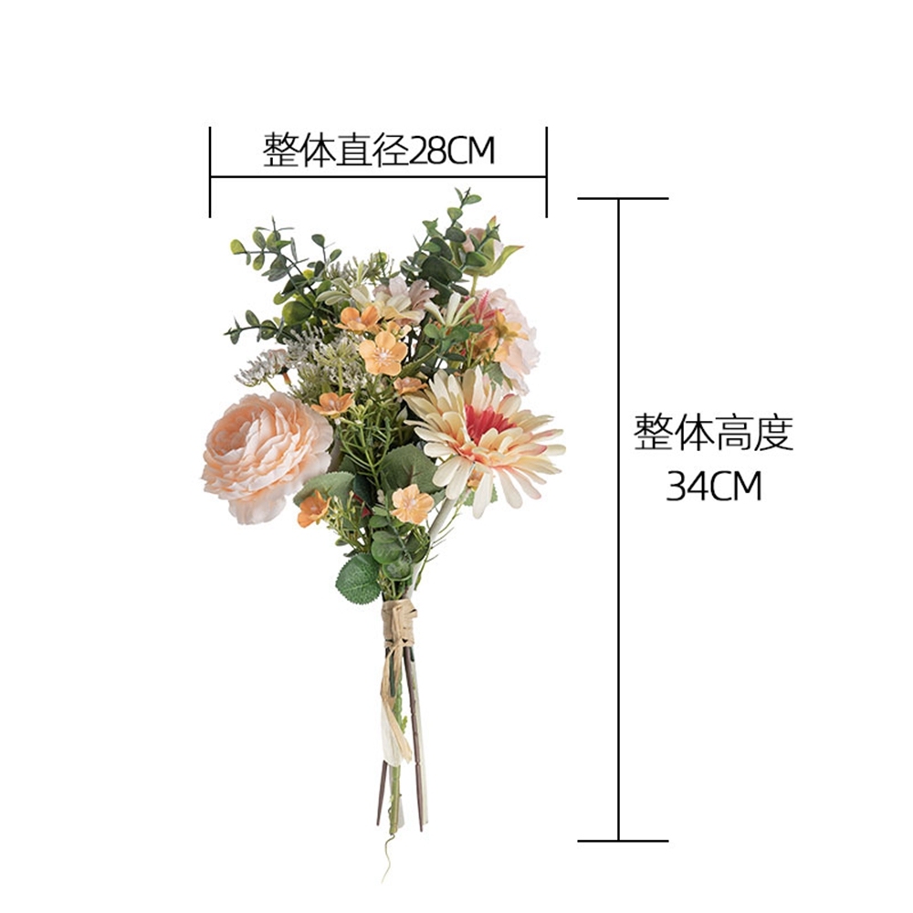 CF01183 Artificial Champagne Rose Chrysanthemum Bouquet New Design Decorative Flowers and Plants
