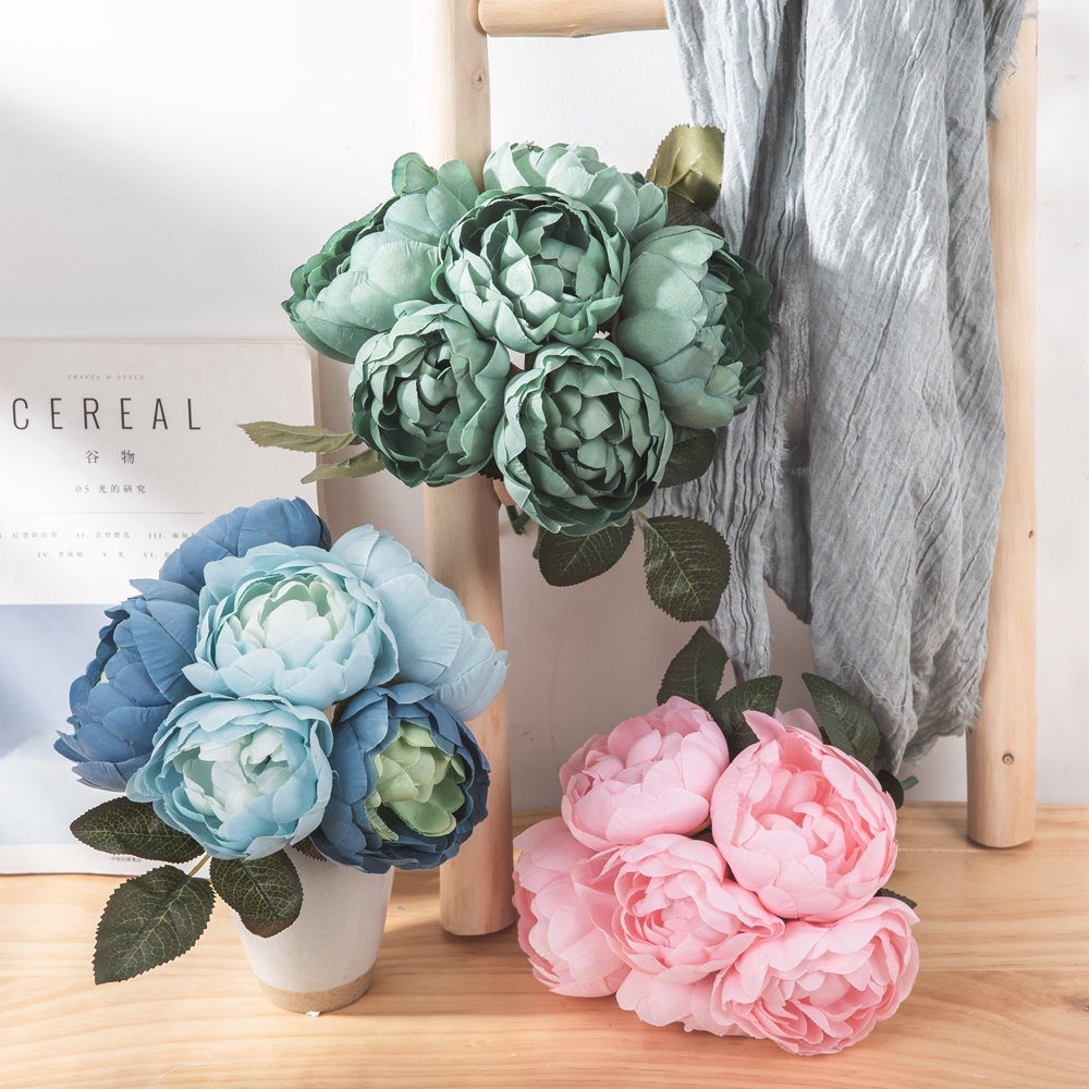 MW12001 Cheap Artificial Flower Bouquet Artificial Flower Pinking Rose Flower Arrangement For Bridal Bouquet