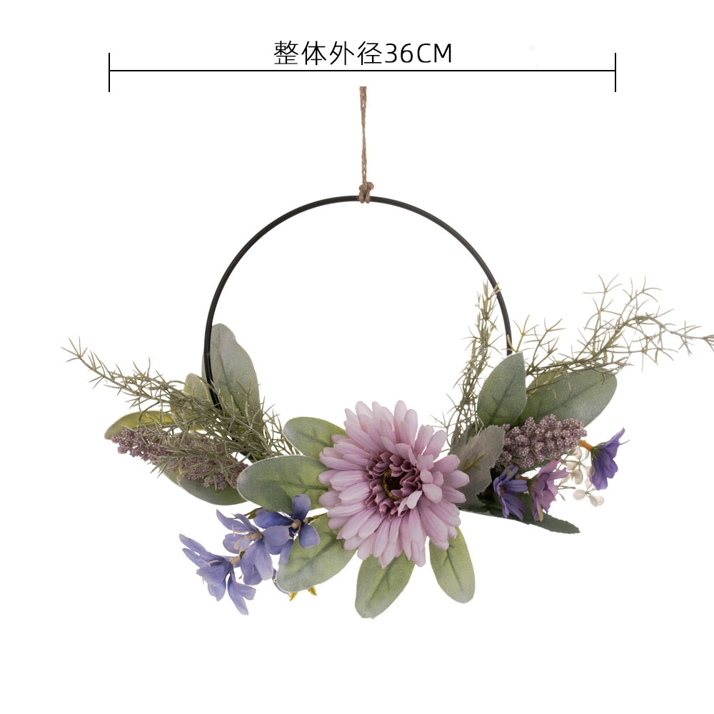 CF01096 Artificial Flower wreath Gerbera Wild Chrysanthemum Freesia Hot Selling Wedding Supplies