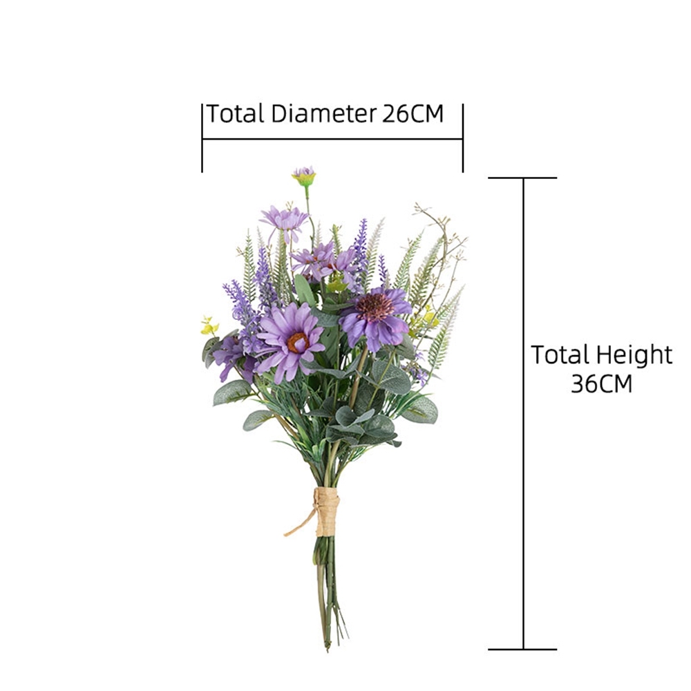 CF01136 New Design Artificial Fabric Purple Pinwheel Orchid Chrysanthemum Bouquet for Wedding Valentine's Day Home Dec