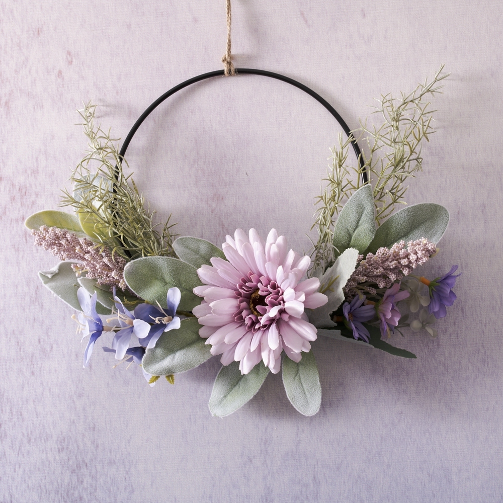 CF01096 Artificial Flower wreath Gerbera Wild Chrysanthemum Freesia Hot Selling Wedding Supplies
