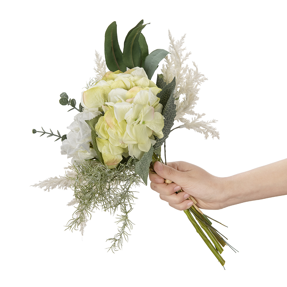 MW99554 Wholesale Artificial Flower Bouquet Hydrangea Eucalyptus Astible Bouquet For Christmas Picks