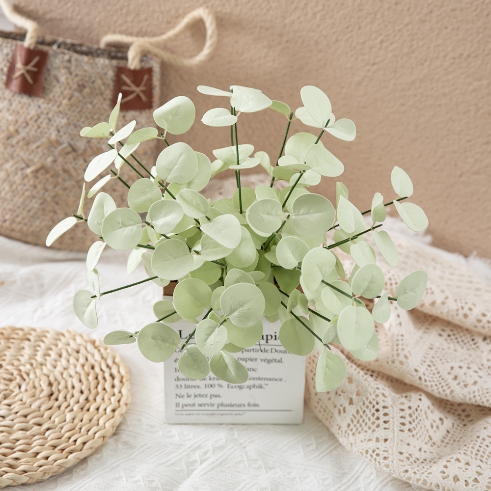 MW09919 Springtime New Style PE Artificial Flower Eucalyptus Leaf Bunch for Home Decoration Wedding Decoration