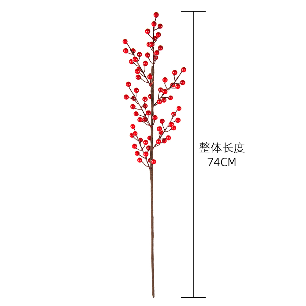 MW65508 Factory Direct Sale Artificial Fruit Six Fork Red Fruit Foam Fruit For Flower Wall Backdrop