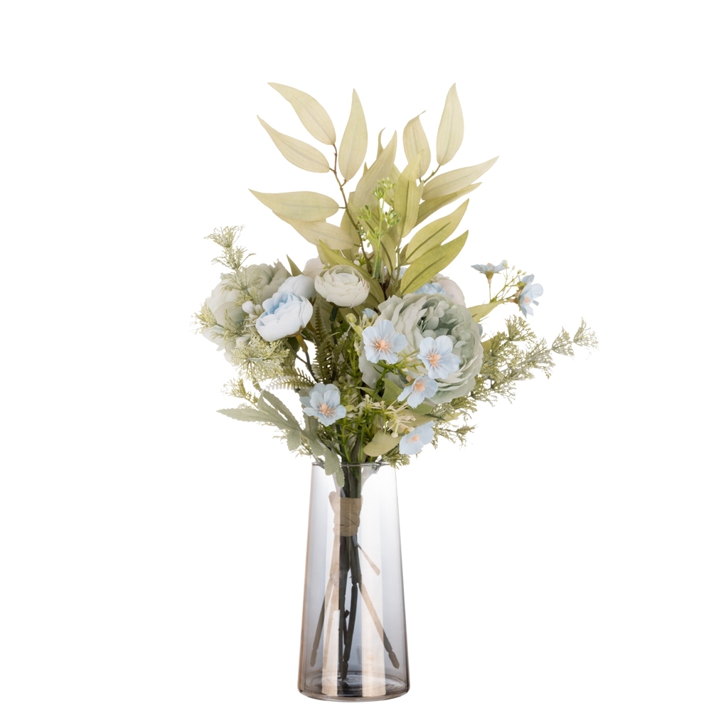 CF01091 Artificial Blue Rose Bouquet New Design Bridal Bouquet Garden Wedding Decoration