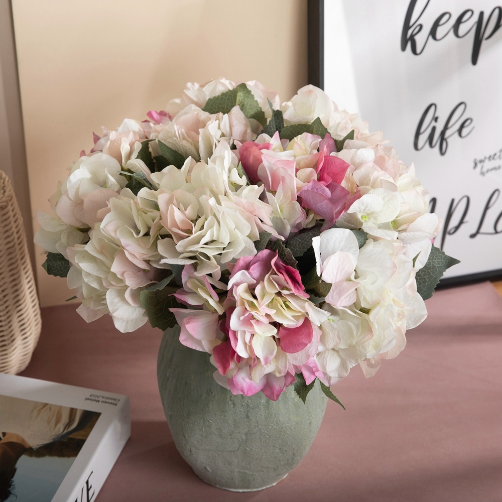 DY1-554A Artificial Flower Silk Hydrangea Stem Flower Arrangement Wedding Decoration