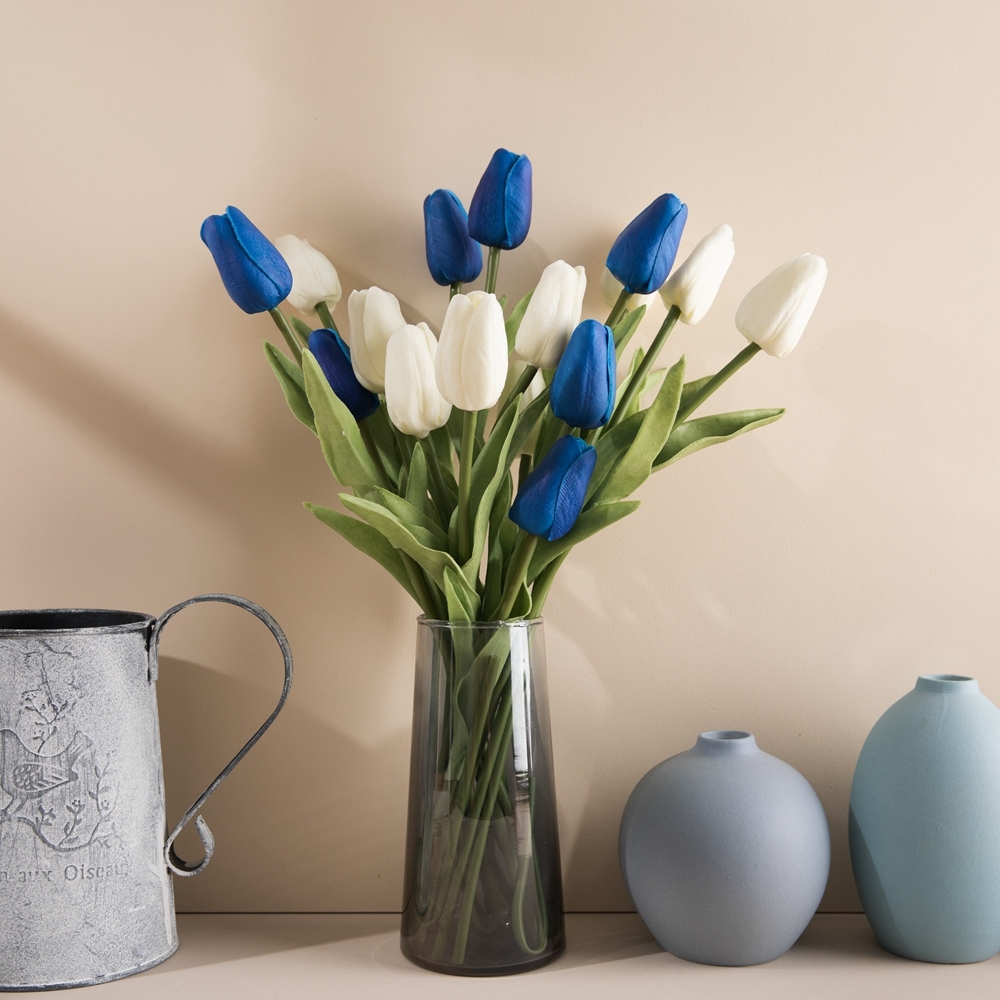 MW01502 Real Touch Tulips PU Artificial Flowers Floral Faux For Arrangement Wedding Party Easter Spring Home Dining Room Office