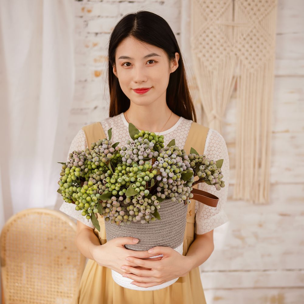 GF13645-1 Realistic Foam artificial stem berry Picks Berries decoration For Christmas Decoration